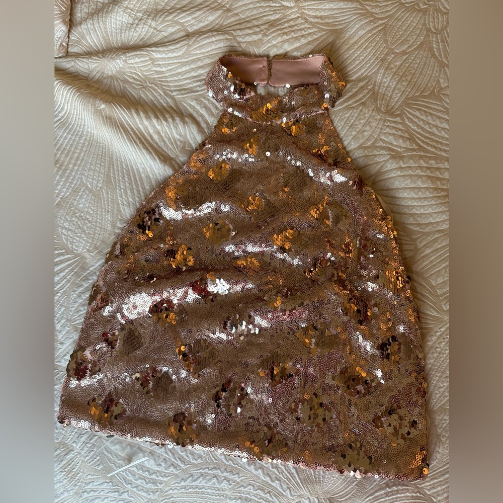 NWT Rose Gold Sequin Halter Top